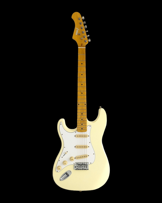 Haze Left Handed SSS Maple Neck HST Electric Guitar -Ivory 11HSST1910LIVM