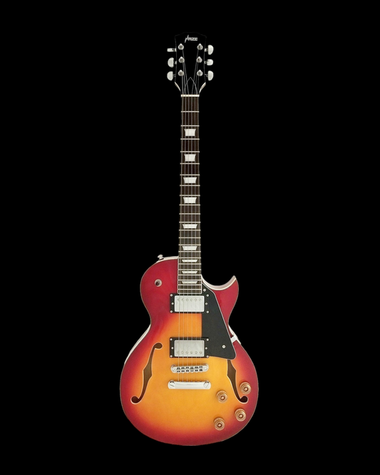 Haze Semi-Hollow Arched Maple Mahogany Neck Electric Guitar - Sunburst E239CS