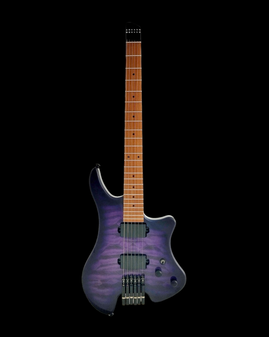 Haze Headless HH Maple HHL Electric Guitar - Purple HL1APQTPU