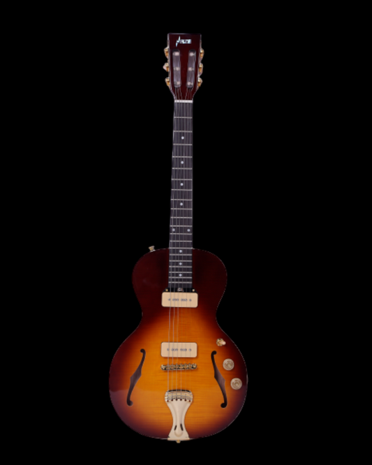 Haze Semi-Hollow P90-Style Flamed Maple HES Electric Guitar - Sunburst HSBGLS1910JVS