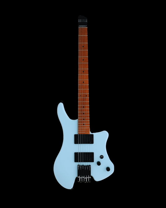 Haze Headless Mahogany Neck Maple Body HHL Electric Guitar - Blue HZHL1ABL