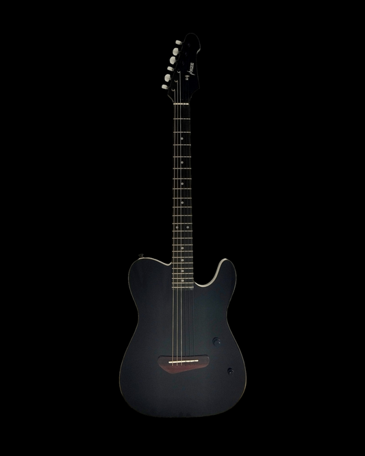 Haze Steel String Piezo Solid Mahogany HTL Electric Guitar - Black MRE600EQBK