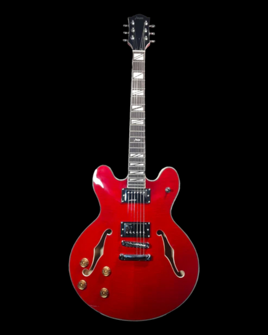 Haze Semi-Hollow Flame Maple HES Electric Guitar - Red SEG272CRLH