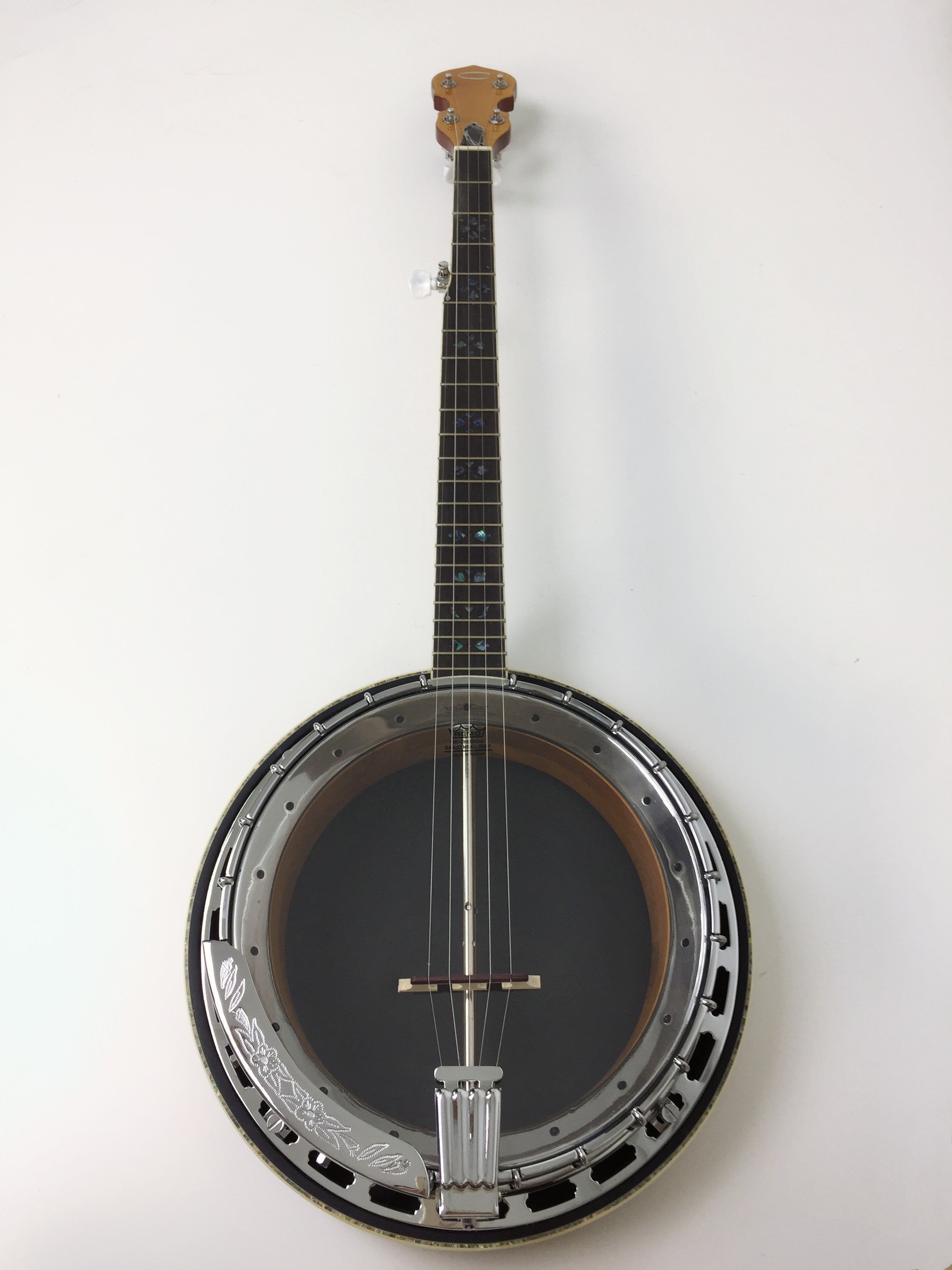 Caraya 5-String Clear Top Resonator Banjo - Tobacco Flame Maple BJ009A