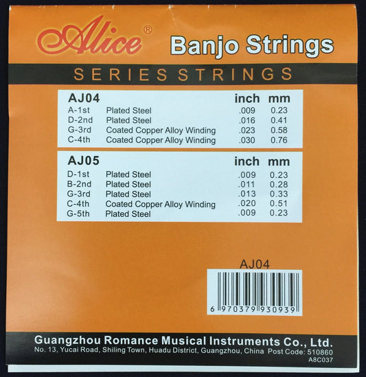 Alice AJ04 4-String Banjo Strings Set