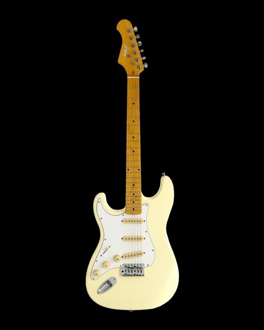 Haze Left Handed SSS Maple Neck HST Electric Guitar - Ivory 11HSST1910LIVM