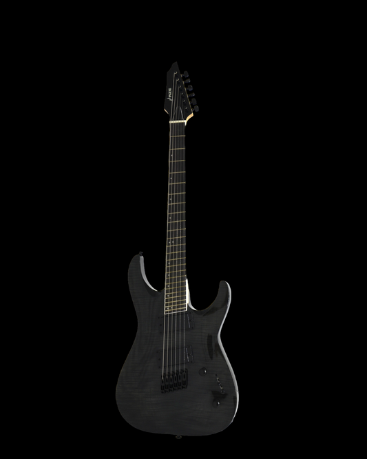 Haze Fanned Fret Built-in Preamp Poplar HAX Electric Guitar - Black 6FFTBK