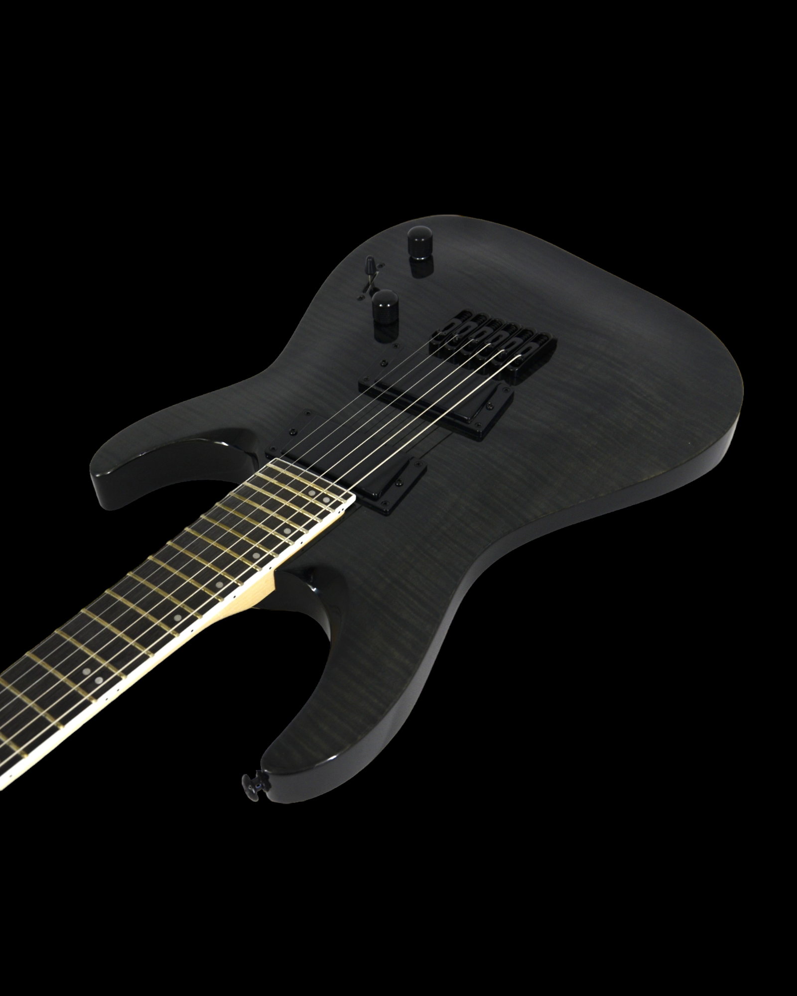 Haze Fanned Fret Built-in Preamp Poplar HAX Electric Guitar - Black 6FFTBK