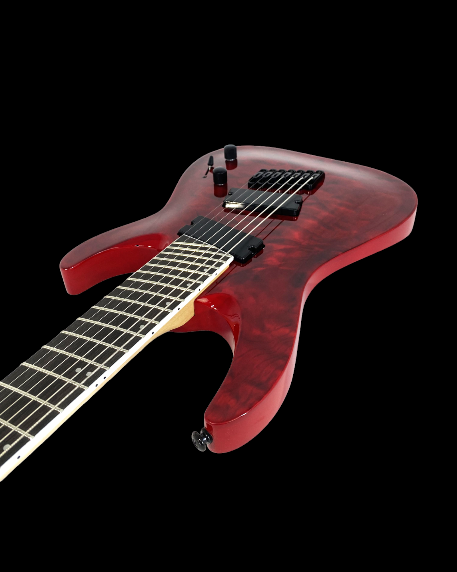 Haze 7-String Fanned Fret Built-in Preamp HAX Electric Guitar - Red 7QFFTRD