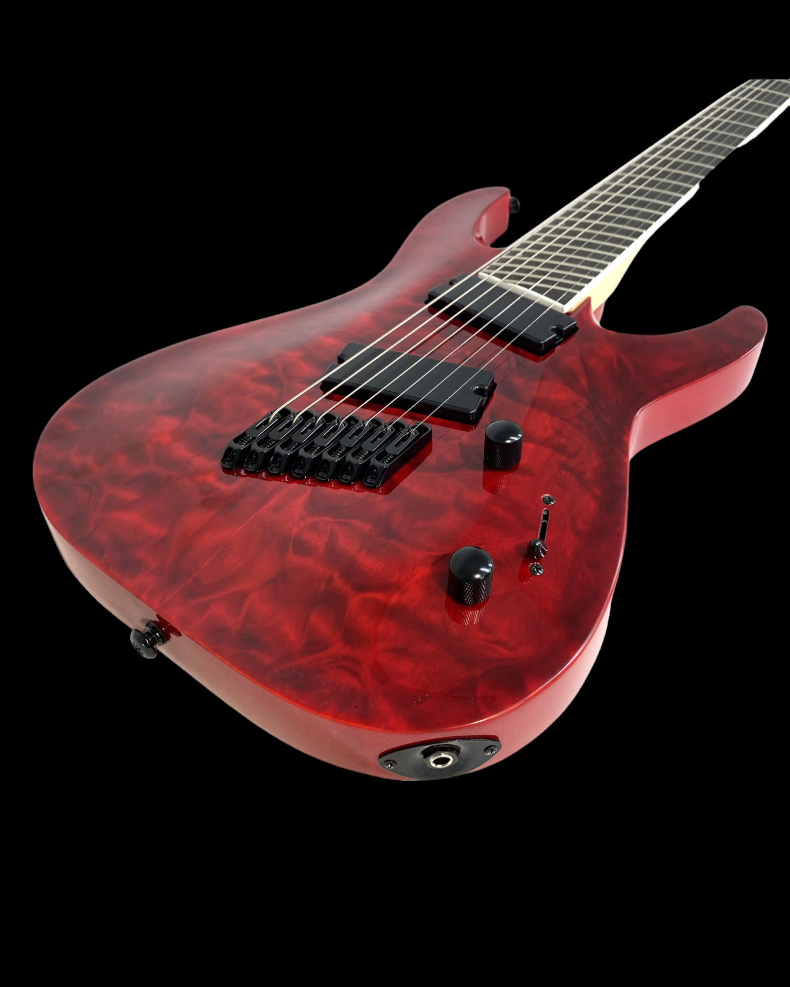 Haze 7-String Fanned Fret Built-in Preamp HAX Electric Guitar - Red 7QFFTRD