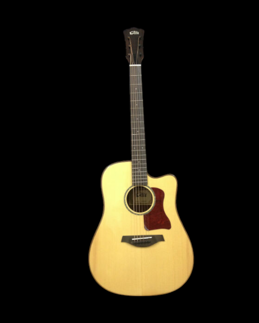 Gosila CS801210CEQ Solid Spruce Top Fishman Pickup/Tuner Cutaway Acoustic Guitar - Natural