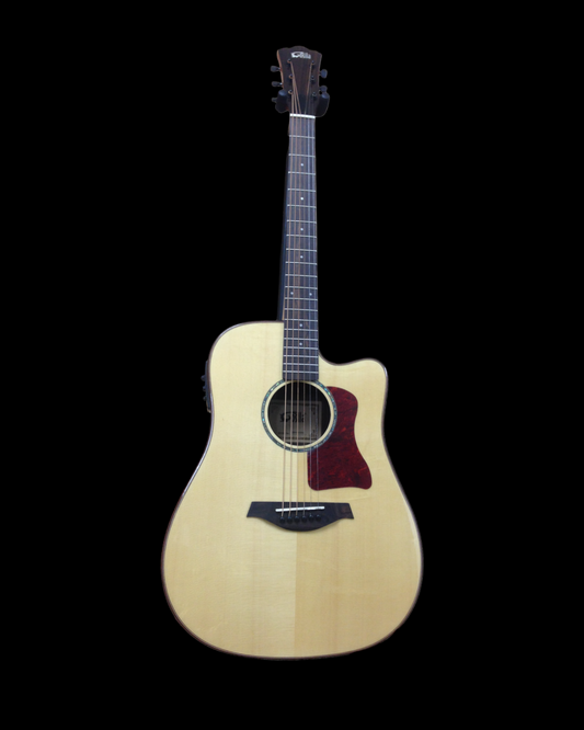 Gosila CS801310CEQ Solid Spruce Top Fishman Pickup/Tuner Cutaway Acoustic Guitar - Natural