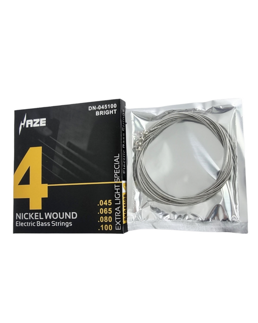 Haze DN0454 Electric Bass Guitar Strings (Extra Light) – 4 Strings 0.045-0.100