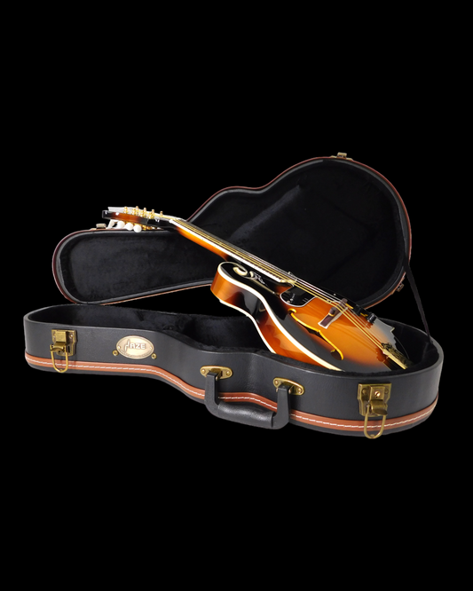 Caraya SMA008EQVSHK19601MDF F-Style Solid Top Electric-Mandolin, Vintage Sunburst + Hard Case