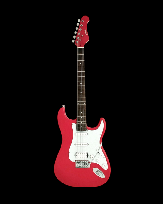 Haze E211 Fiesta Red HST Electric Guitar with accessories