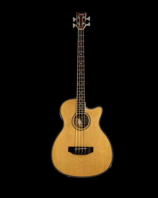 Haze FB711BCEQN34 3/4 4-String Electric-Acoustic Bass Guitar Natural + Free Gig Bag