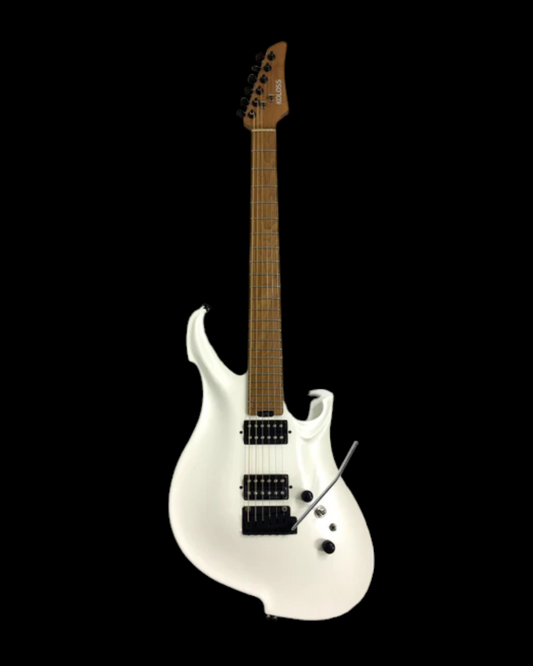 KOLOSS GT4MPWH White Aluminum Body Roasted Maple Neck Electric Guitar + Bag