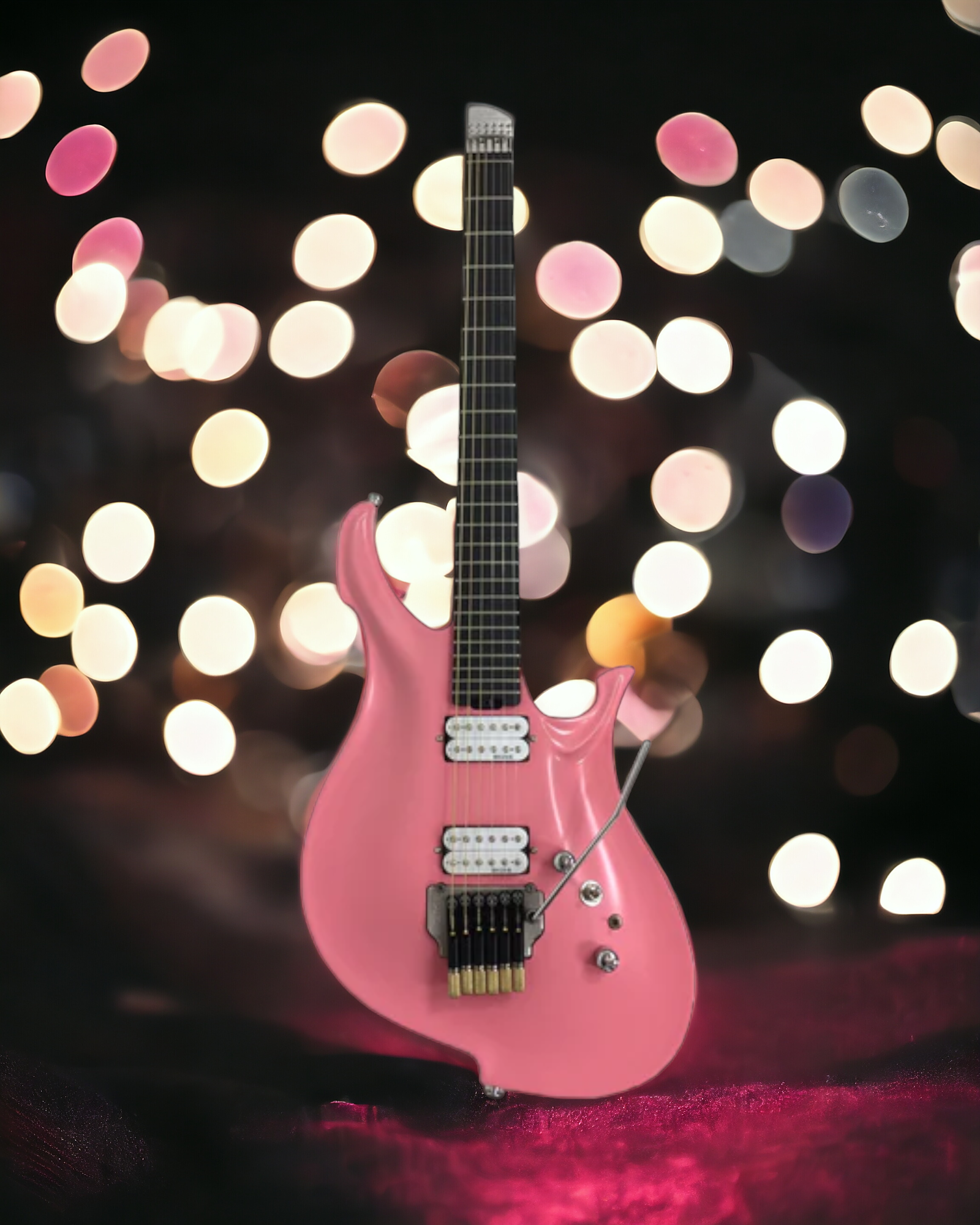 KOLOSS GT5HPK Pink Headless Aluminum Body Carbon Fibred Neck Electric Guitar