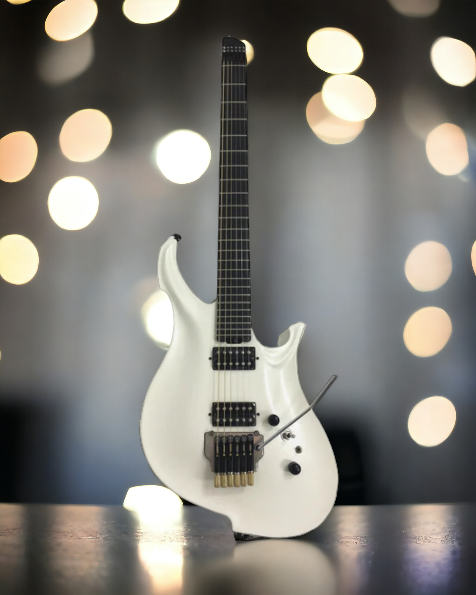 KOLOSS GT5HPWH White Headless Aluminum Body Carbon Fibred Neck Electric Guitar