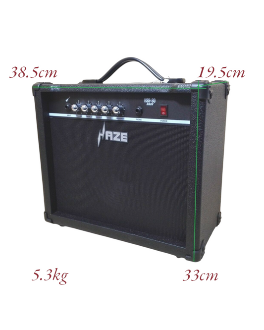 Haze HSB30 30W Electric/Acoustic Bass Guitar Amplifier,BK w/Headphone Output