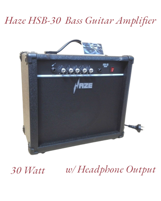 Haze HSB30 30W Electric/Acoustic Bass Guitar Amplifier,BK w/Headphone Output