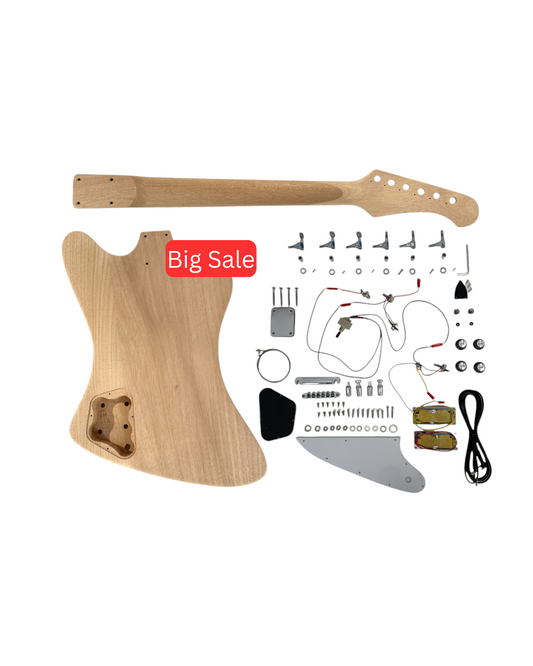 HSFB1930MDIY Solid Mahogany Body Electric Guitar DIY Kit, Tuner, 3 picks, No-Soldering, H-H