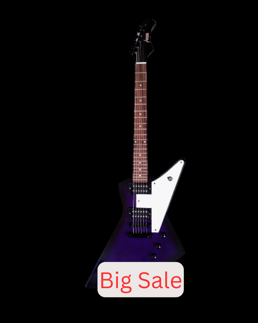 Haze Explorer-Style HH Basswood HEX Electric Guitar - Purpleburst FB1940