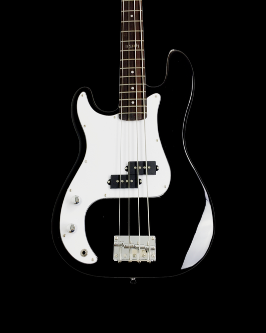 Left-Handed Haze HSPB1901BKBHL 4-String Electric Bass Guitar