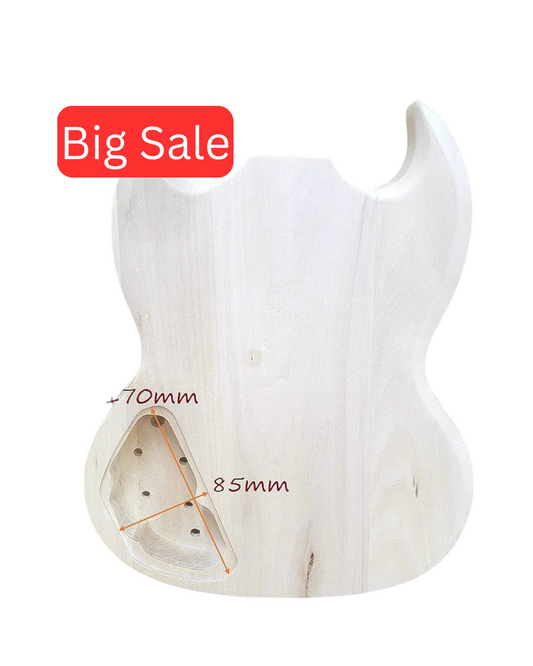 HSSG19300BO Solid Basswood Electric Guitar Body, Pre-Drilled, Polished