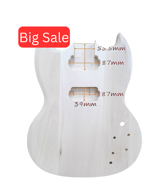 HSSG19300BO Solid Basswood Electric Guitar Body, Pre-Drilled, Polished