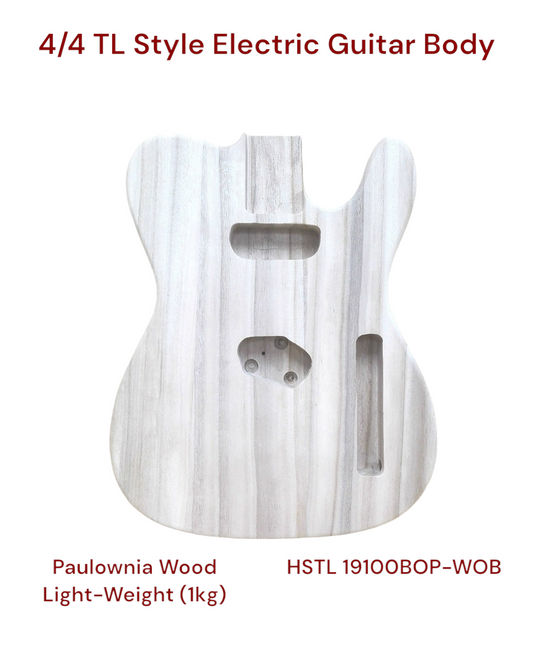 Paulownia Electric Guitar Body, Light Weight, Polished - HSTL19100PBOWOB