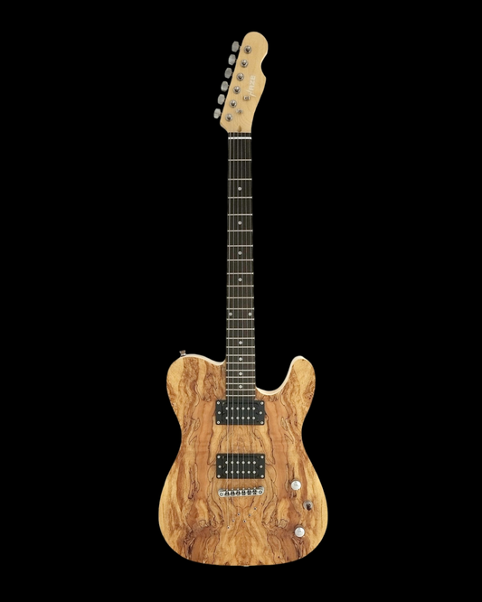 Haze Spalted Maple HH Humbuckers Maple Neck HTL Electric Guitar - Natural HSTL19210