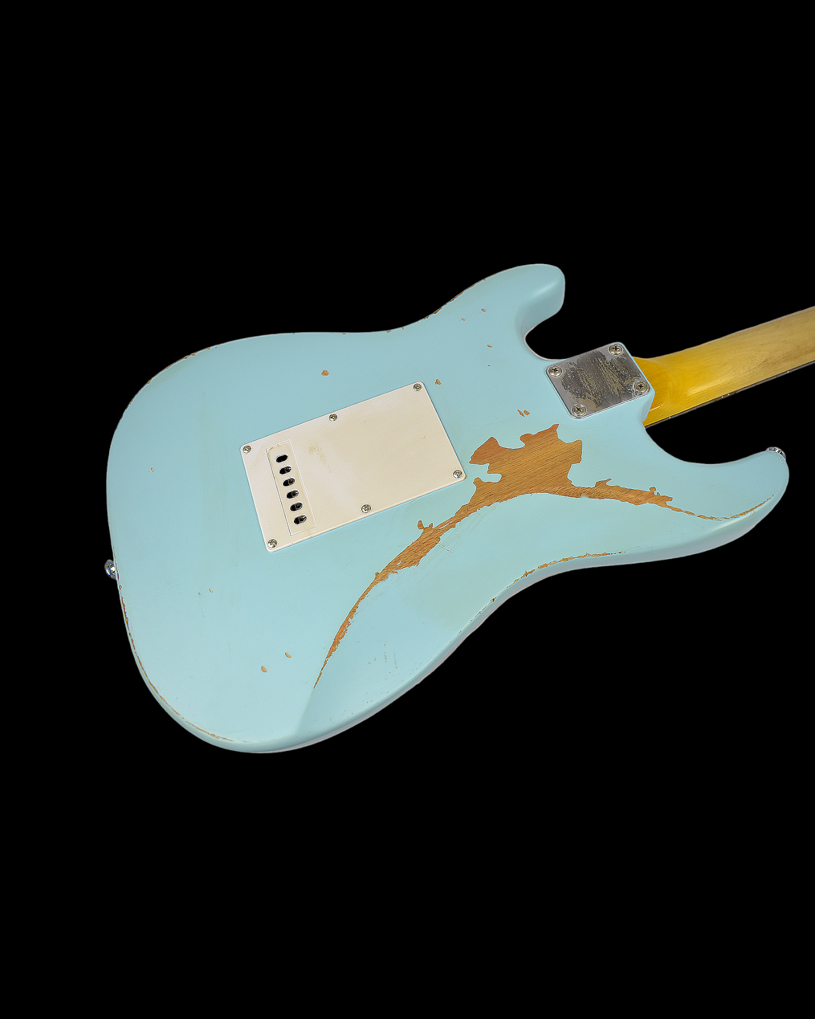 Haze Jumbo Frets Tremolo Relic HST Electric Guitar - Blue HSVTGSTG