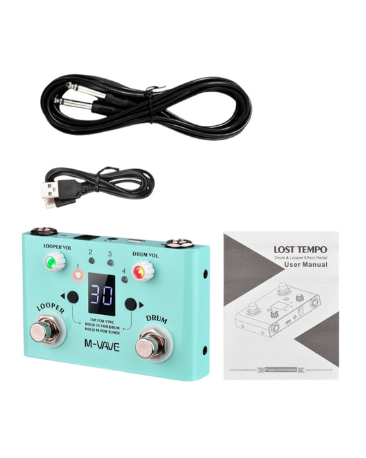 M-VAVE LOST TEMPO Effect Pedal Drum & Looper Effector Mini 2-in-1 Looper & Drum