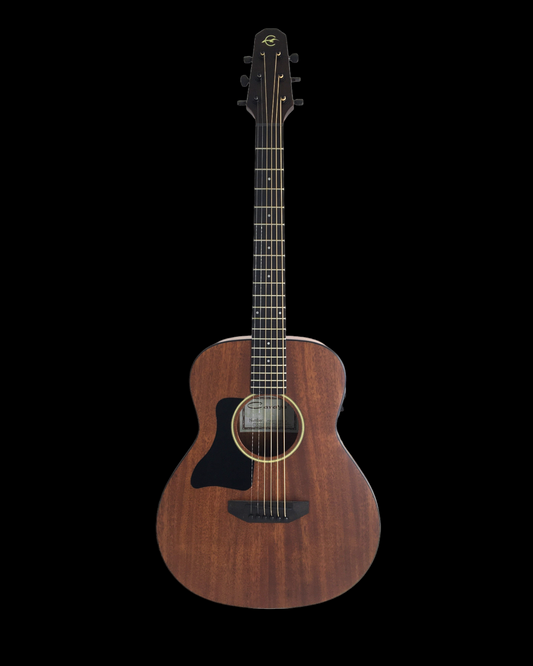 Caraya P304111SEQLH Left-Handed 3/4 Traveller Solid Mahogany Built-In Pickups/Tuner Acoustic Guitar - Natural