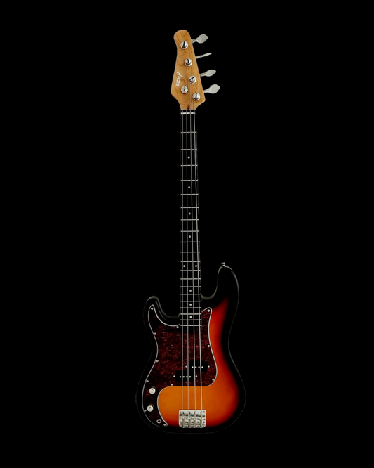 Haze Left Handed Basswood Sunburst Electric Bass Guitar - PB172BSLH