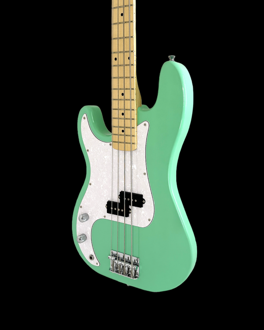 Haze Left Handed Basswood Seafoam Green Electric Bass Guitar - Surf Green PB172SGNLH