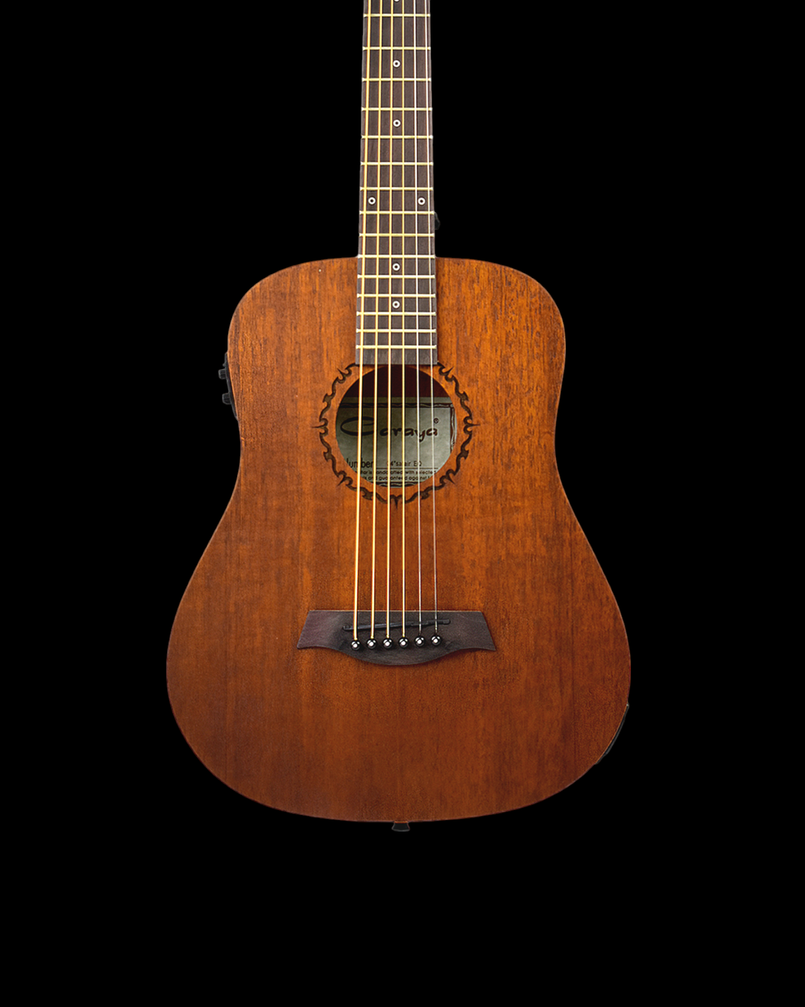 Caraya 34 All Mahogany Built-In Pickups/Tuner Acoustic Guitar - Natural  SAFAIR34EQ