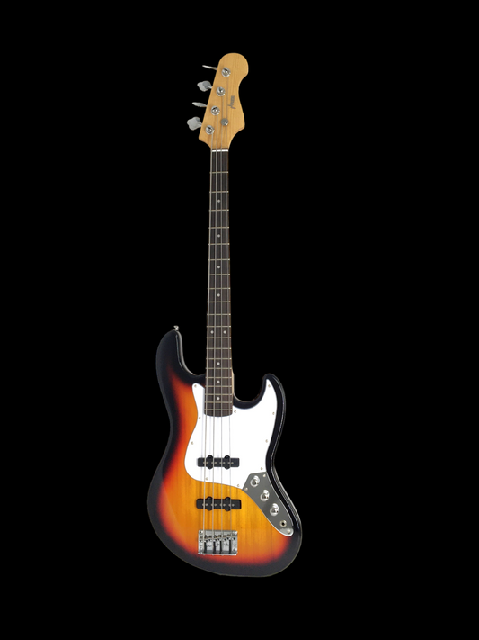 Haze Single-Coil Solid Basswood J-Style Electric Bass Guitar - Sunburst SBG387BS