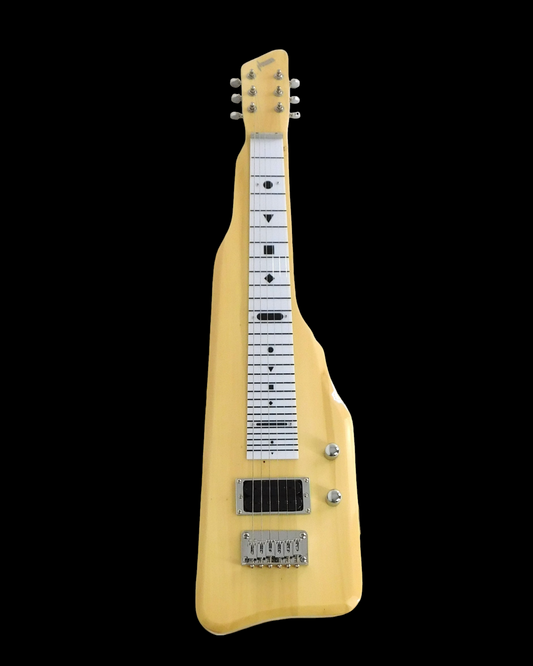 Haze SEG217N Solid Poplar Body Electric LAP Steel Guitar, Natural + Free Gig Bag