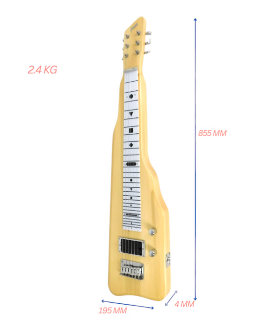 Haze SEG217N Solid Poplar Body Electric LAP Steel Guitar, Natural + Free Gig Bag