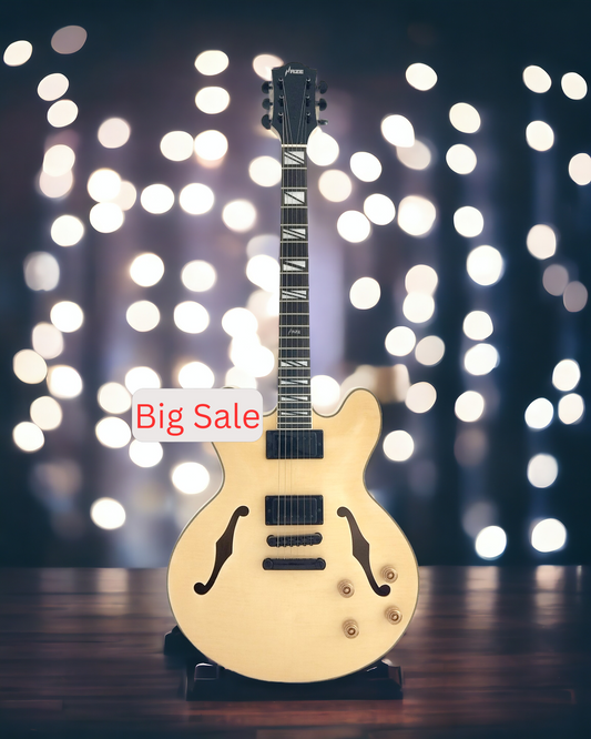 Haze Semi-Hollow Flame Maple HES Electric Guitar - Natural SEG272N