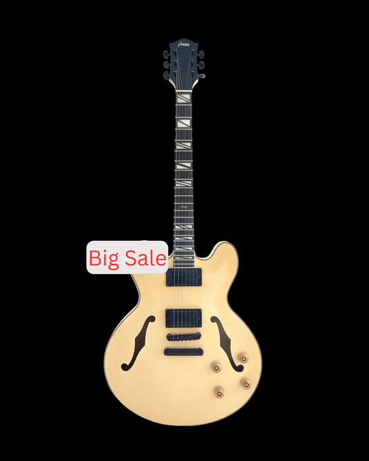 Haze Semi-Hollow Flame Maple HES Electric Guitar - Natural SEG272N