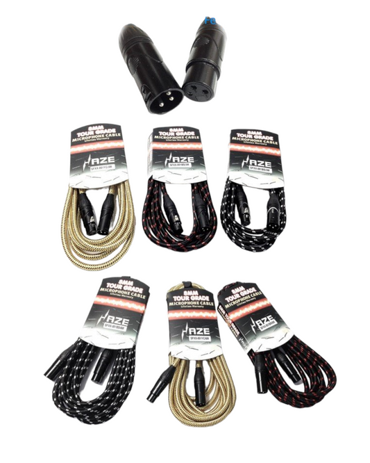 Haze 3m 6m Braided Tweed 3-Pin Balanced XLR Microphone Cable SFXX-001