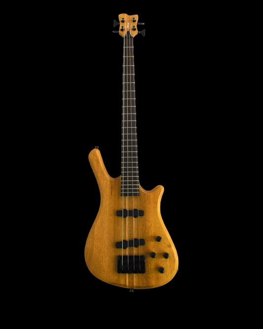 Haze Solid Walnut Neck-Thru Active Single-Coil WR Electric Bass Guitar - Natural SPB3213N