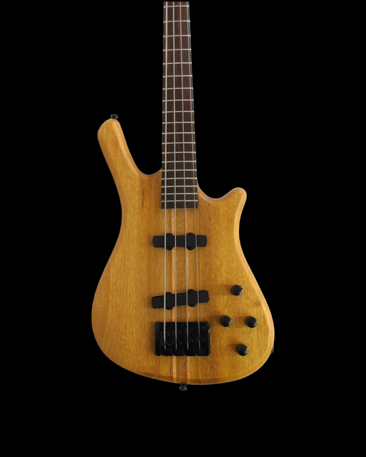 Haze Solid Walnut Neck-Thru Active Single-Coil WR Electric Bass Guitar - Natural SPB3213N