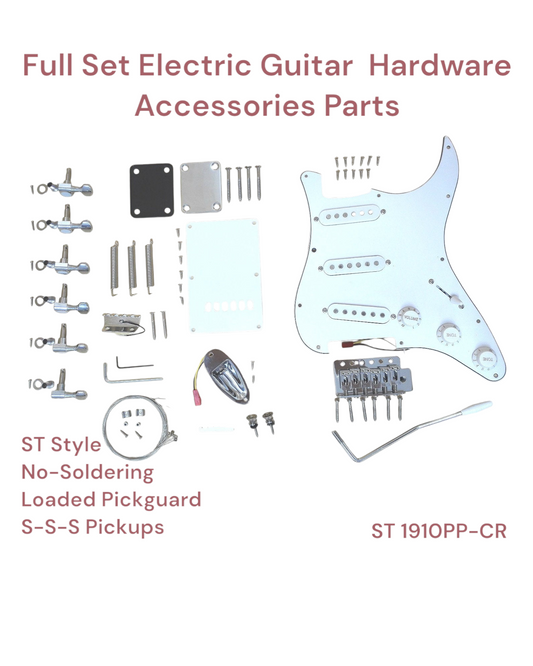 Full Set Electric Guitar Hardware Accessories Parts,No-Soldering ST 1910PP-CRNS