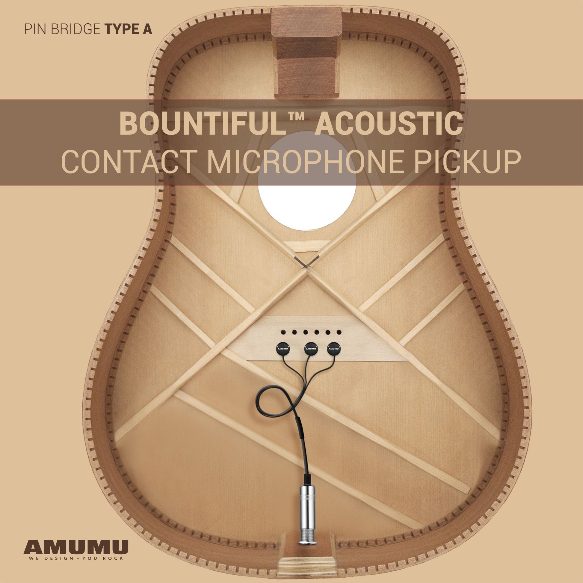 Amumu BOUNTIFUL™ Acoustic Guitar Contact Microphone Pickup System