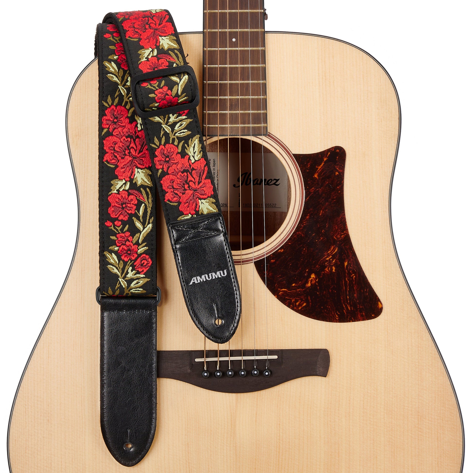 Amumu Rose Flower Guitar Strap - CO22JRD