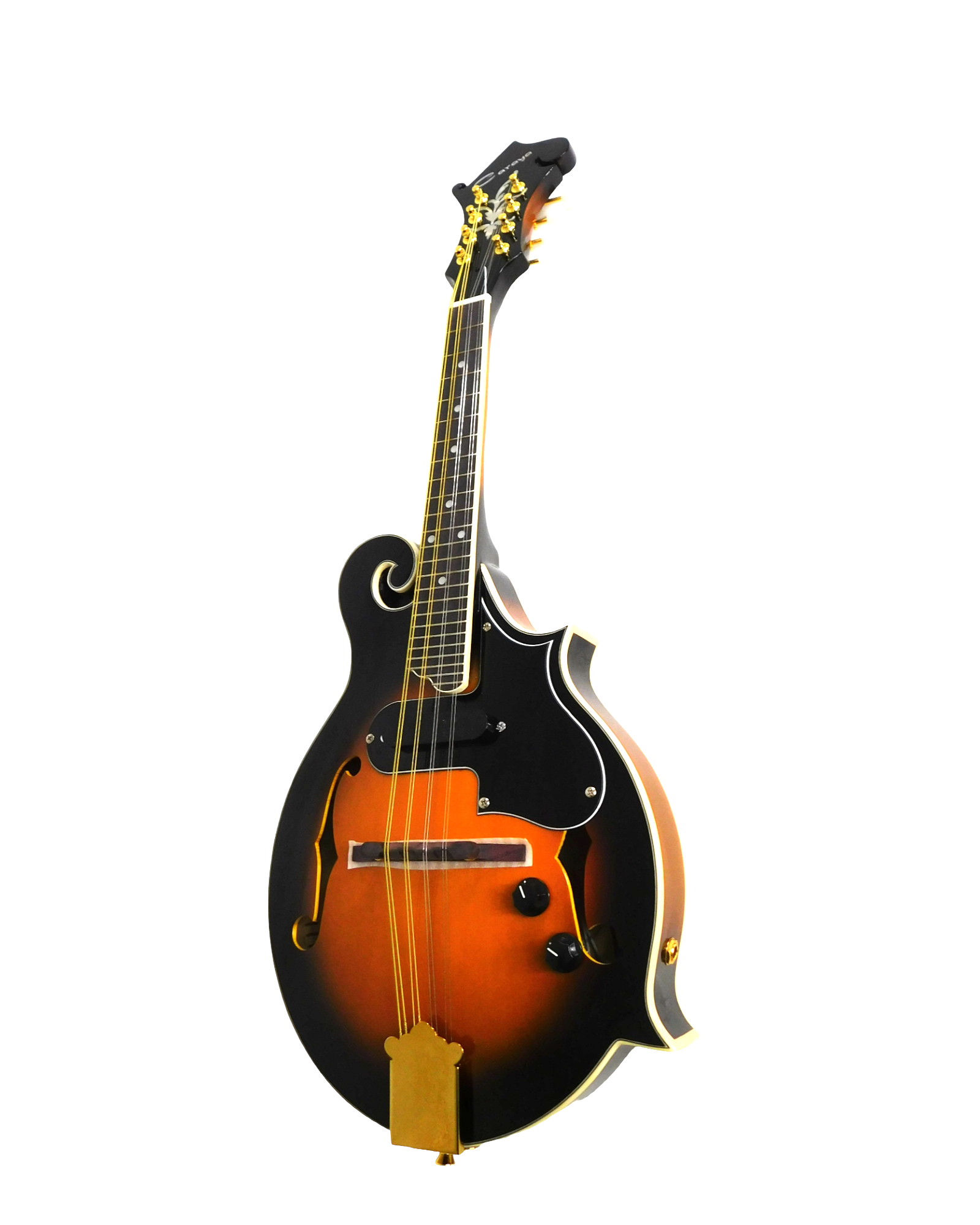 Caraya SMA008EQVSHK19601MDF F-Style Solid Top Electric-Mandolin, Vintage Sunburst + Hard Case